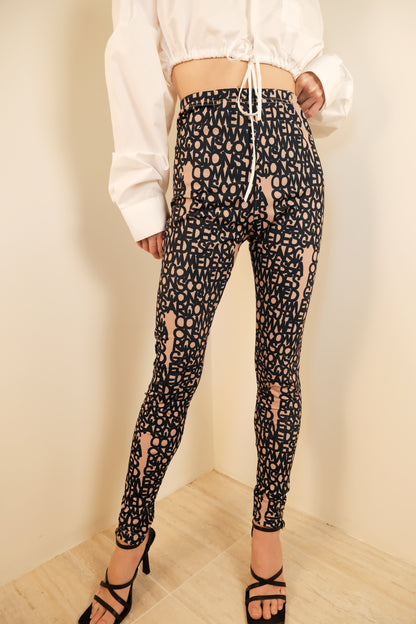 Logo Graffiti Print Pants