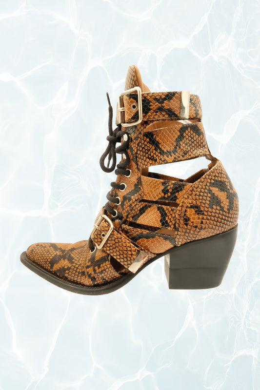 Python Embossed Leather Rylee Boots