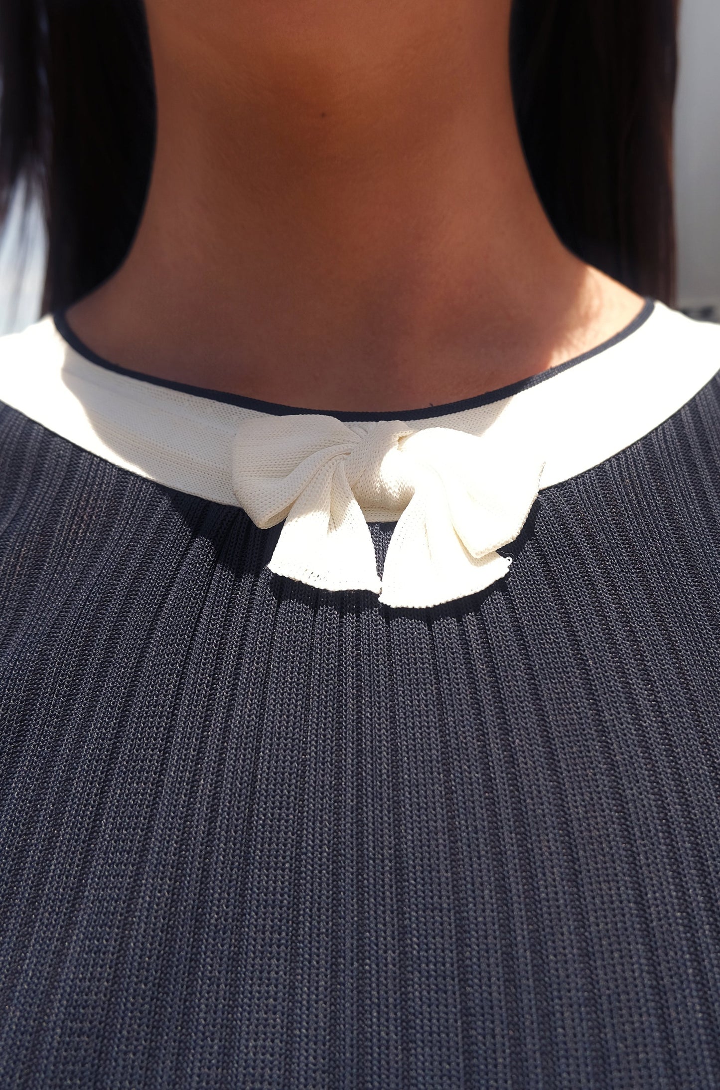 SS 2014 Bow Detail Rib Knit Mini Dress