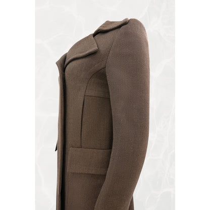 Tom Ford for Gucci FW1996 Architectural Twill Coat, Gold G Oversized Hardware