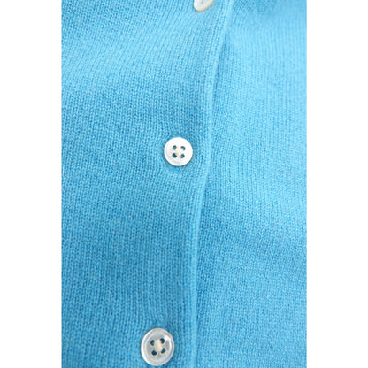 Purple Label 2000s Capri Blue Cashmere Short-Sleeve Cardigan