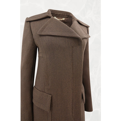 Tom Ford for Gucci FW1996 Architectural Twill Coat, Gold G Oversized Hardware