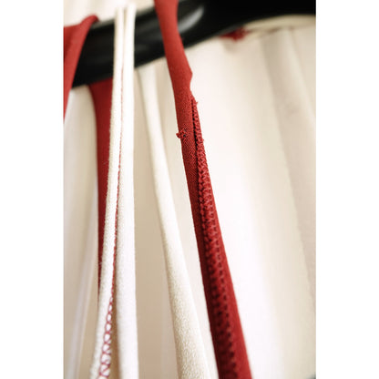 1990s Maille Red and Cream Stripe Multi-Strap Bodycon Knit Midi Dress