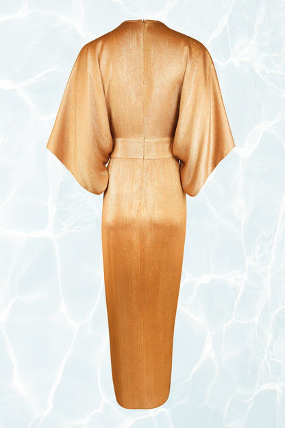 Cruise 2014 Campaign Gold Lamé Kimono Gown