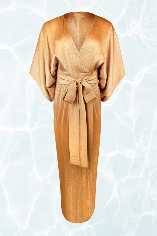 Cruise 2014 Campaign Gold Lamé Kimono Gown