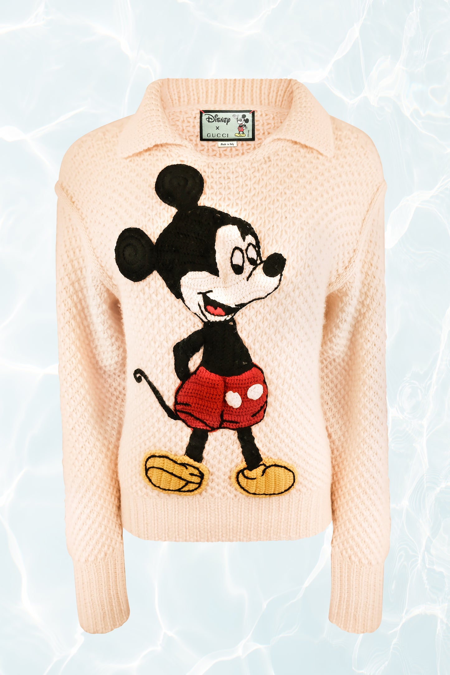 Gucci x Disney Mickey Mouse Embroidered Wool Crochet Pullover Sweater