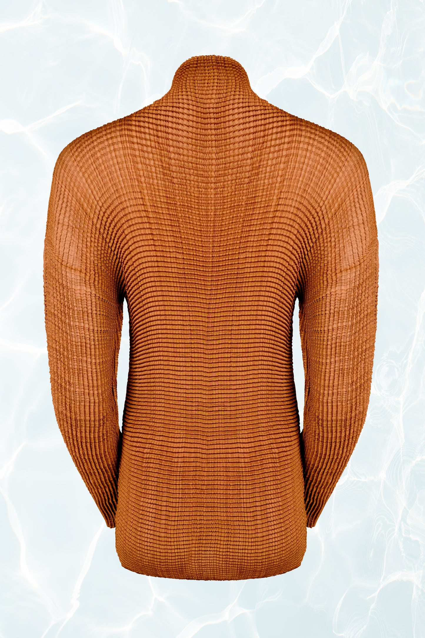 Pleated Copper Turtleneck Tunic