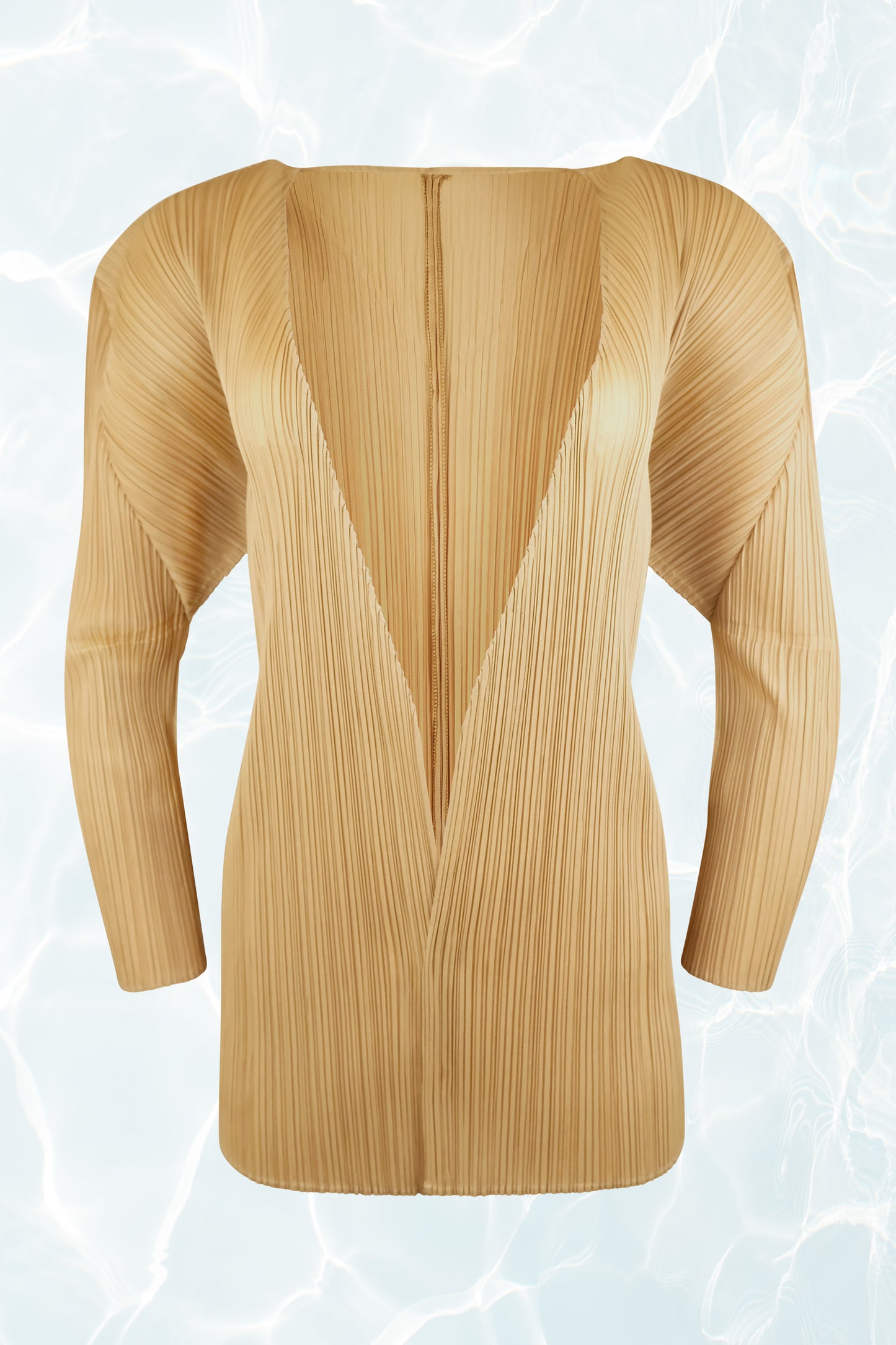 Pleated Gold Cardigan