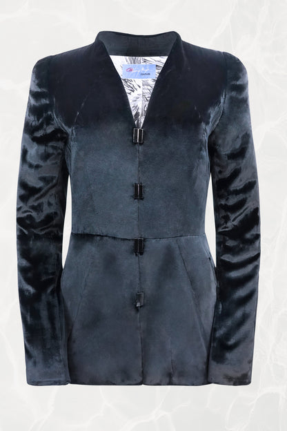Thierry Mugler Couture velvet jacket, front view -- Disco Palma