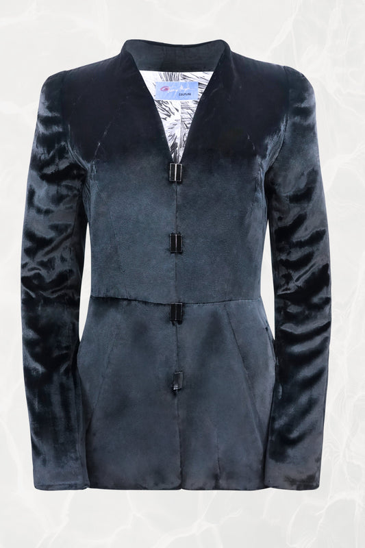 Thierry Mugler Couture velvet jacket, front view -- Disco Palma