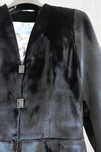 Thierry Mugler Couture velvet jacket, front on hanger -- Disco Palma