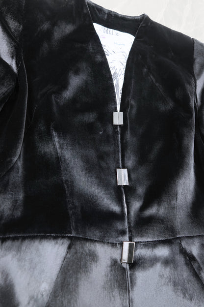 Thierry Mugler Couture velvet jacket, bar clasp hardware detail -- Disco Palma