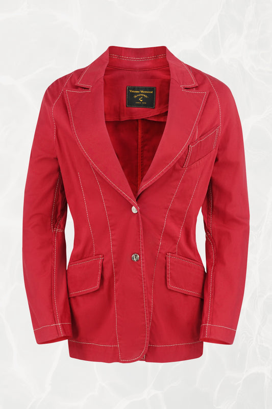 Vintage Anglomania Red Cotton Tailored Jacket