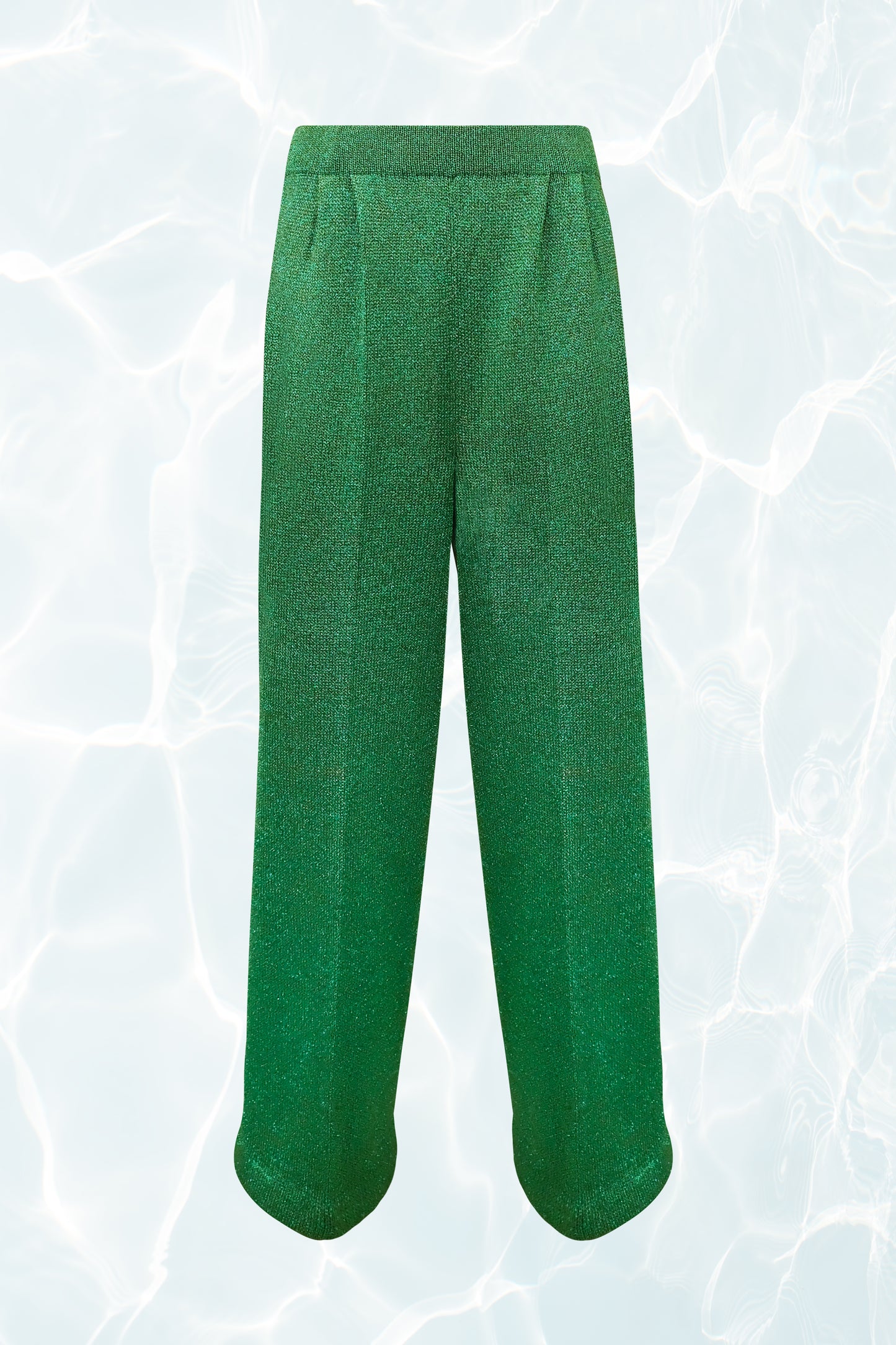 Vintage Emerald Green Metallic Knit Trousers