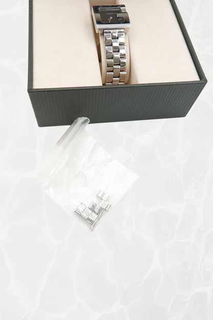 Tom Ford for Gucci G-Frame watch with original box and extra bracelet links in zip bag
