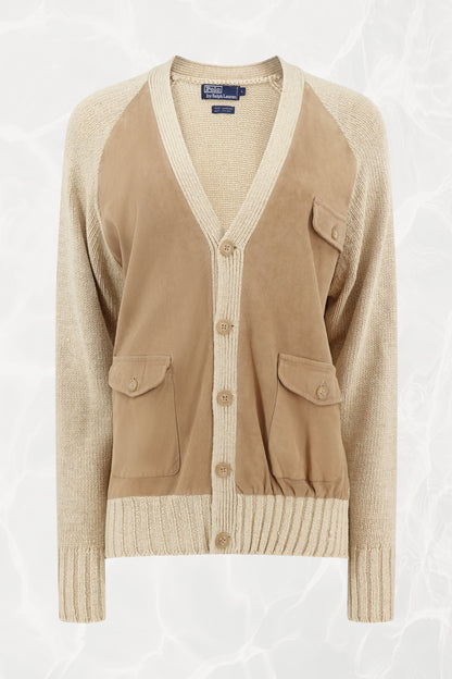 Vintage Polo Unisex 1989 Lambsuede & Silk Knit Cardigan