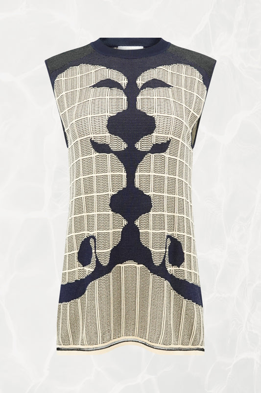 SS21 Runway Intarsia Knit Sleeveless Tunic