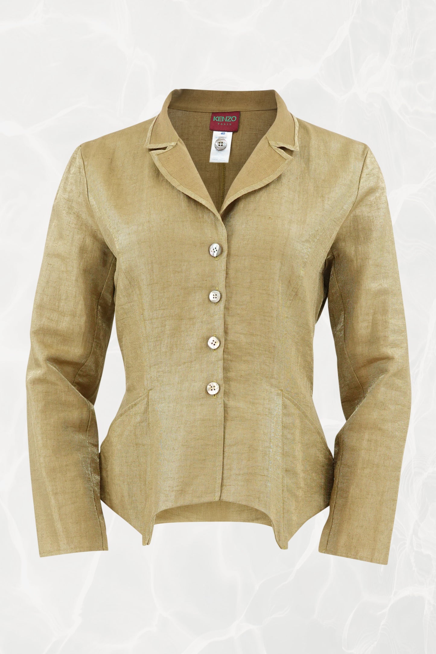 Vintage 1990s Gold Metallic Linen Jacket