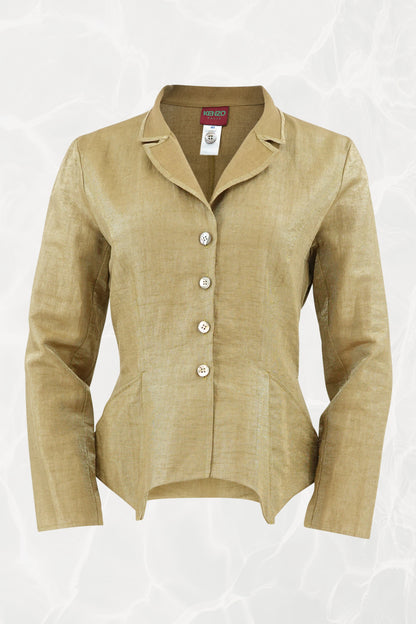 Vintage 1990s Gold Metallic Linen Jacket
