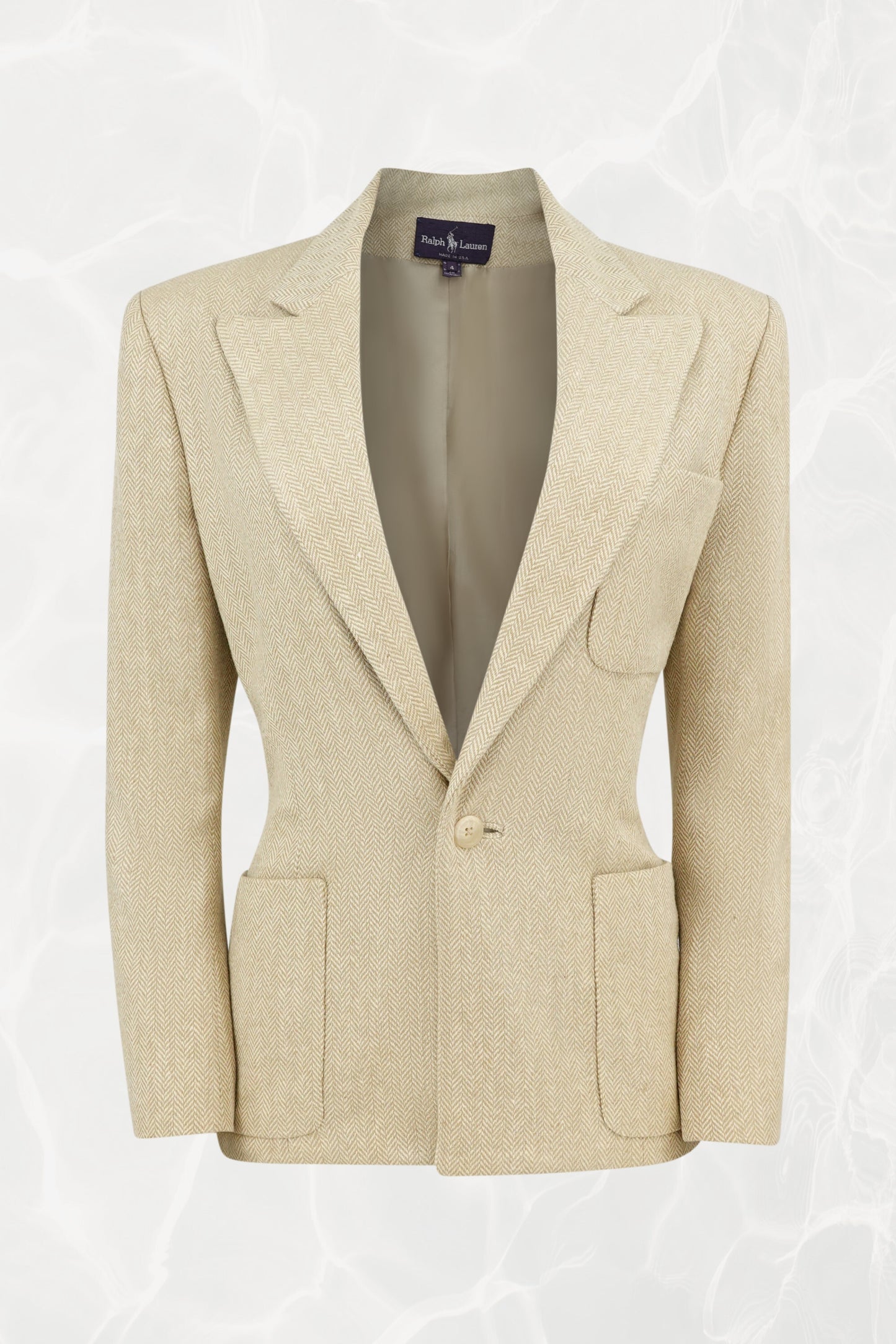 Vintage 1990s 100% Silk Herringbone Blazer