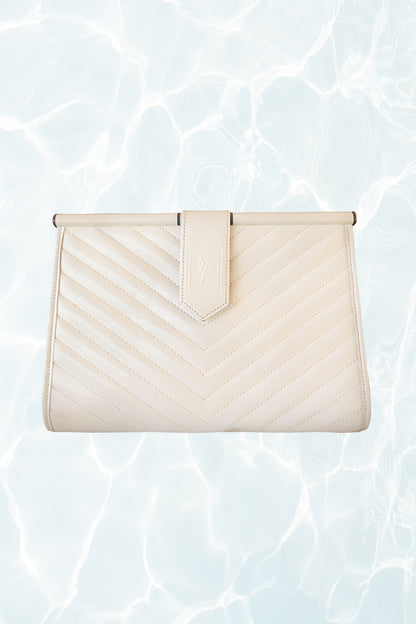 Vintage 1970's Chevron Quilted Clutch