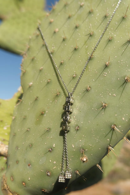 Crystal Cube Lavalier Necklace